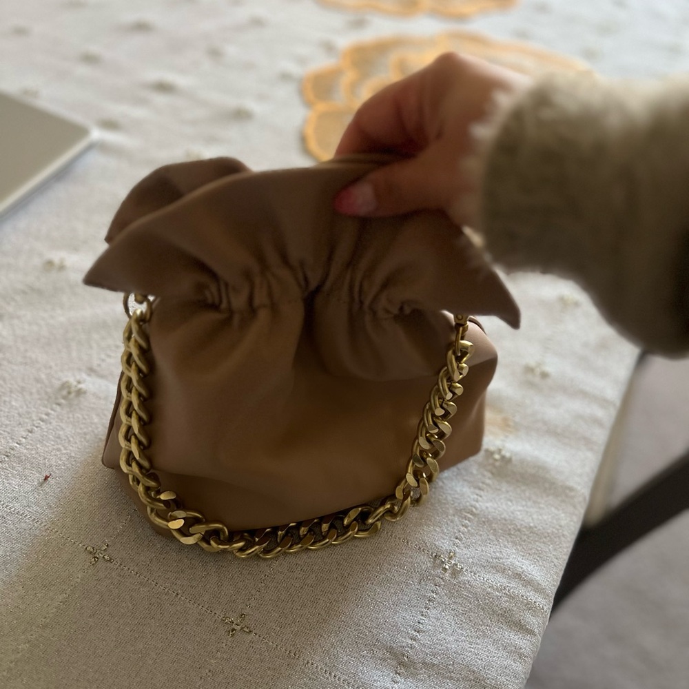 Everyday Gathered Pouch Clutch in Tan